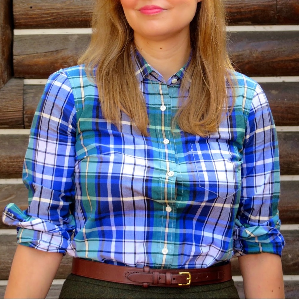 J Crew Plaid Button Down - Size Small